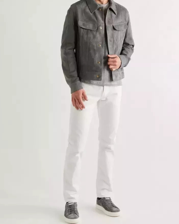 Blouson aviateur en cuir suédé d'agneau véritable pour homme RXMJ0017