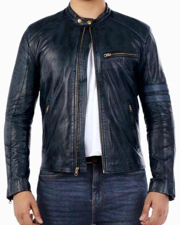 Blouson aviateur en cuir suédé d'agneau véritable pour homme RXMJ0017