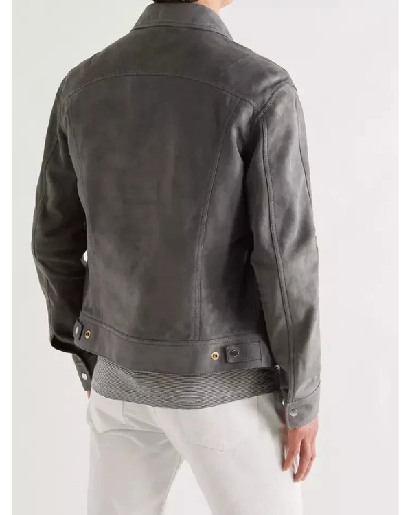 Blouson aviateur en cuir suédé d'agneau véritable pour homme RXMJ0017