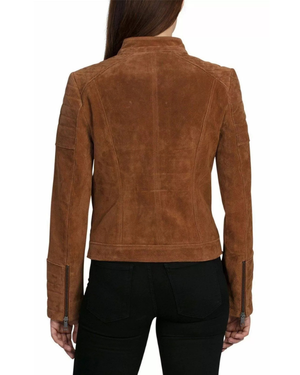 Women's Genuine Lambskin Real Suede Leather Jacket RXWJ0016