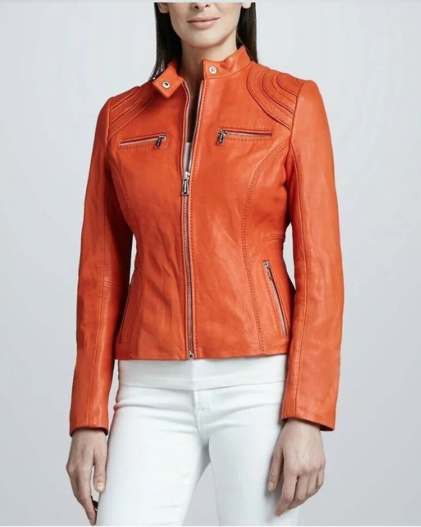 Women's Genuine Lambskin Real Leather Jacket RXWJ0037