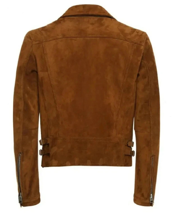 Men's Genuine Lambskin Suede Biker Leather Jacket RXMJ0024