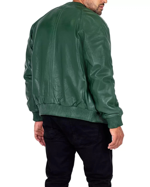 Blouson aviateur en cuir d'agneau véritable pour homme RXMB002