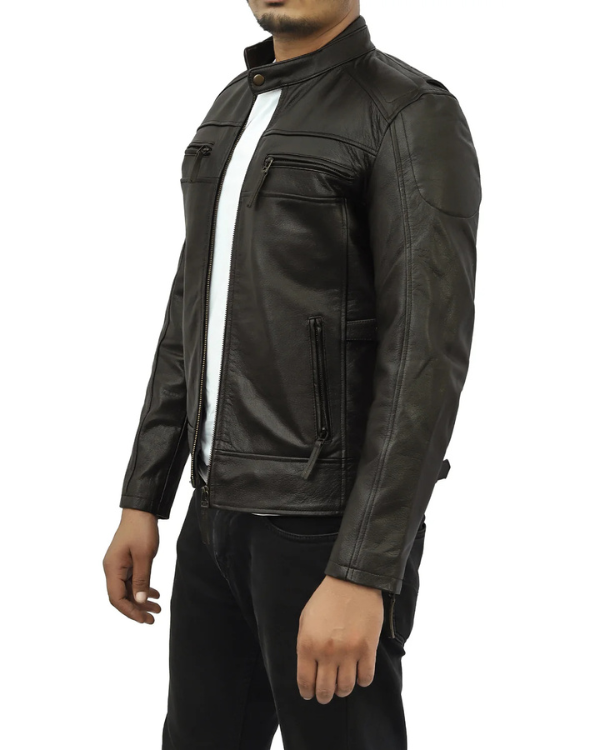 Blouson aviateur en cuir suédé d'agneau véritable pour homme RXMJ0017