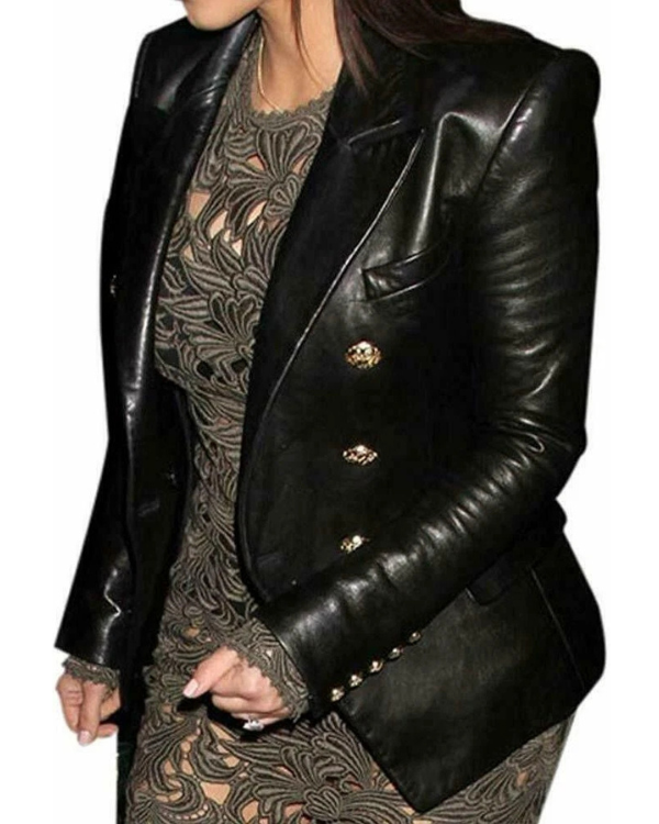 Women's Genuine Lambskin Real Leather Blazer RXWJ0023