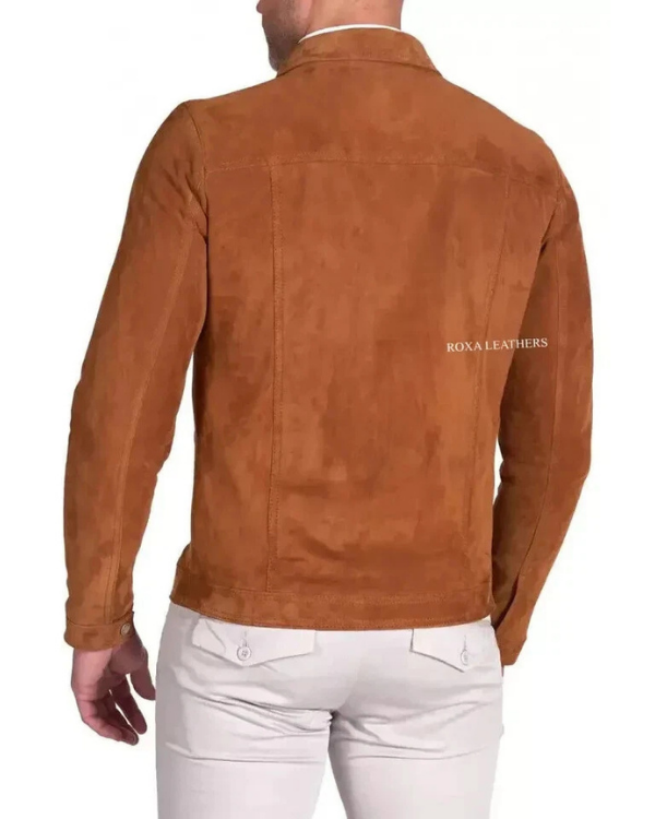 Blouson aviateur en cuir suédé d'agneau véritable pour homme RXMJ0017