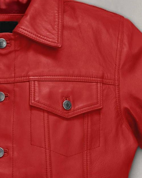 Men's Genuine Lambskin Leather Shirt Jacket RXMJ0057