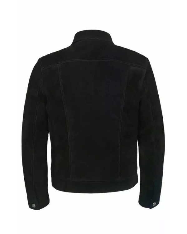 Blouson aviateur en cuir suédé d'agneau véritable pour homme RXMJ0017
