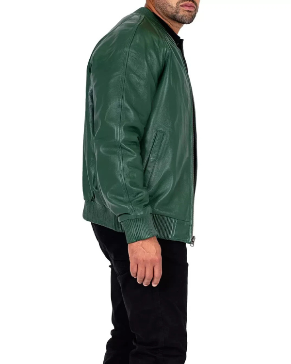 Blouson aviateur en cuir d'agneau véritable pour homme RXMB002