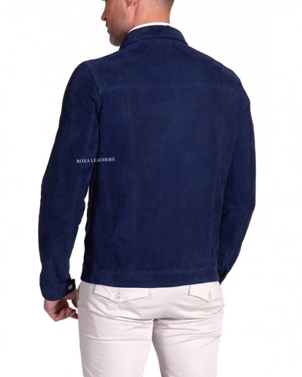 Blouson aviateur en cuir suédé d'agneau véritable pour homme RXMJ0017