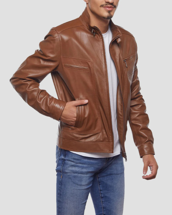 Blouson aviateur en cuir suédé d'agneau véritable pour homme RXMJ0017