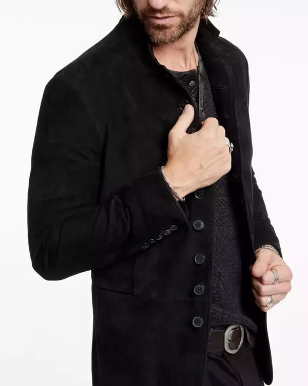 Blouson aviateur en cuir suédé d'agneau véritable pour homme RXMJ0017