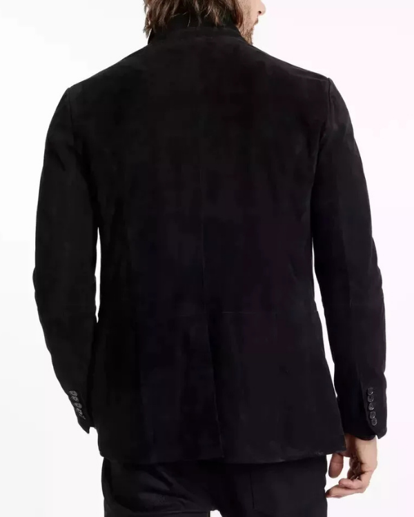 Blouson aviateur en cuir suédé d'agneau véritable pour homme RXMJ0017
