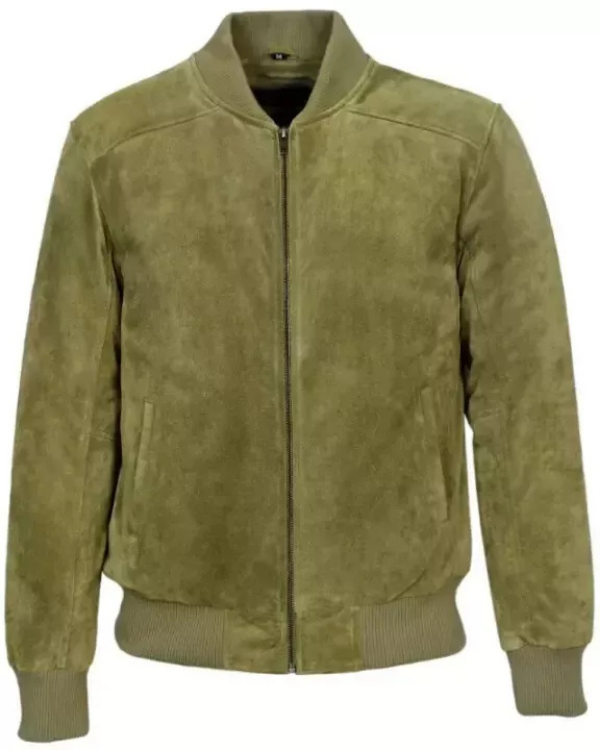 Blouson aviateur en cuir suédé d'agneau véritable pour homme RXMJ0017