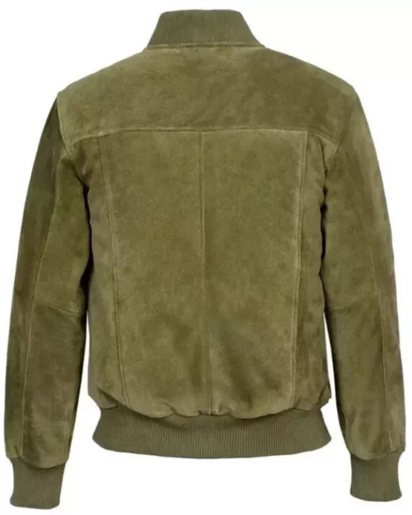 Blouson aviateur en cuir suédé d'agneau véritable pour homme RXMJ0017
