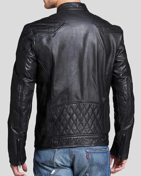 Men's Genuine Lambskin Real Leather Jacket RXMJ0011