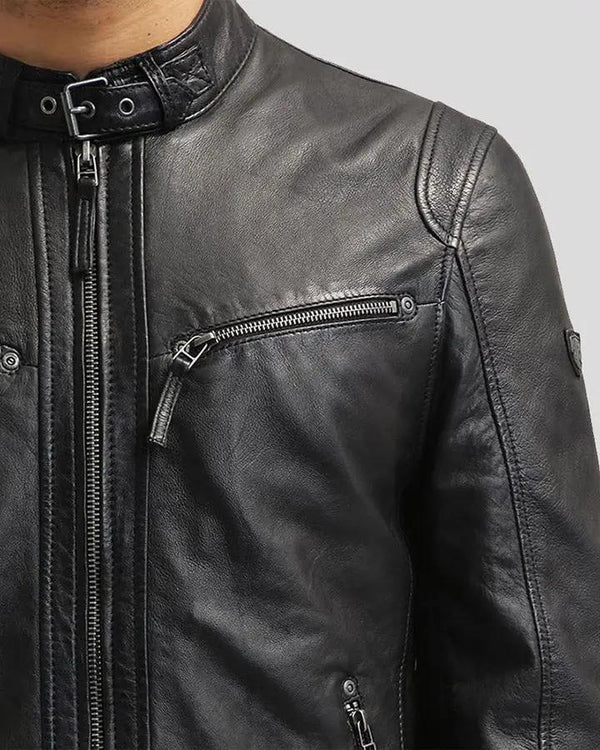 Men's Genuine Lambskin Real Leather Jacket RXMJ004