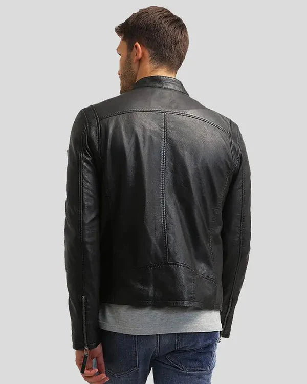 Men's Genuine Lambskin Real Leather Jacket RXMJ004