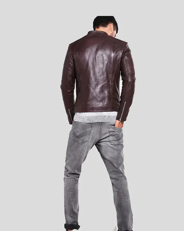 Men's Genuine Lambskin Real Leather Jacket RXMJ008