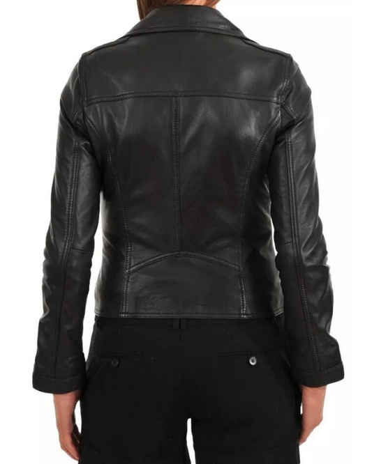 Women's Genuine Lambskin Real Leather Jacket RXWJ005