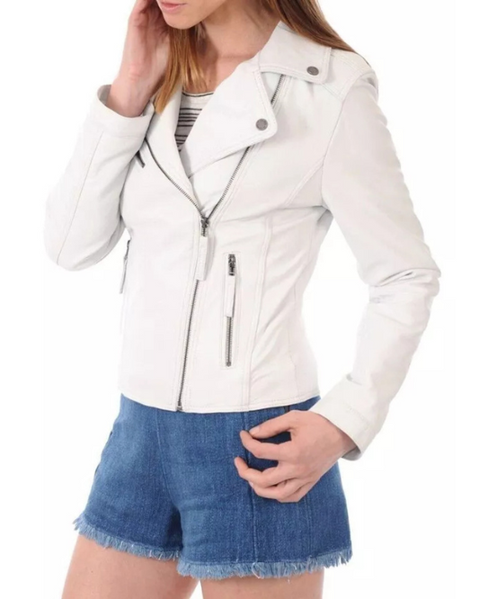 Women's Genuine Lambskin Real Leather Jacket RXWJ006