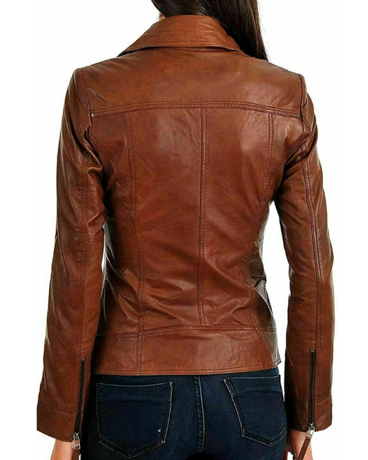 Women's Genuine Lambskin Real Leather Jacket RXWJ0012