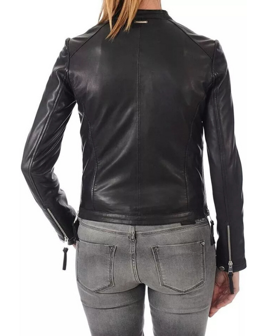 Women's Genuine Lambskin Real Leather Jacket RXWJ0031