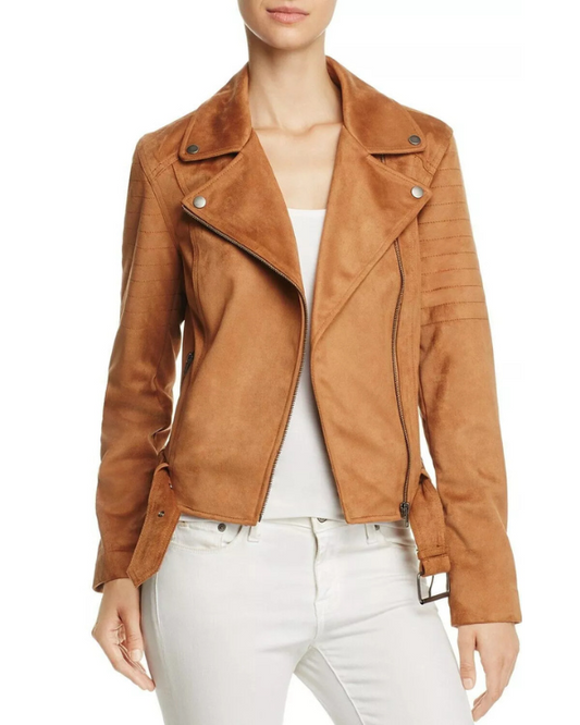 Women's Genuine Lambskin Real Suede Leather Jacket RXWJ0013