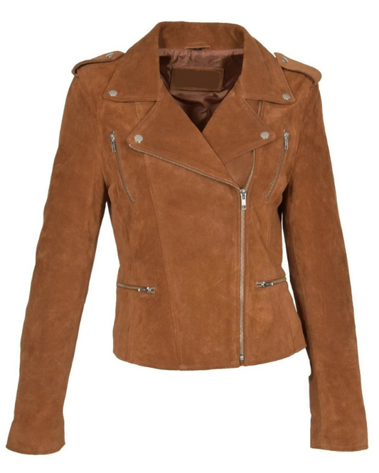 Women's Genuine Lambskin Real Suede Leather Jacket RXWJ0015