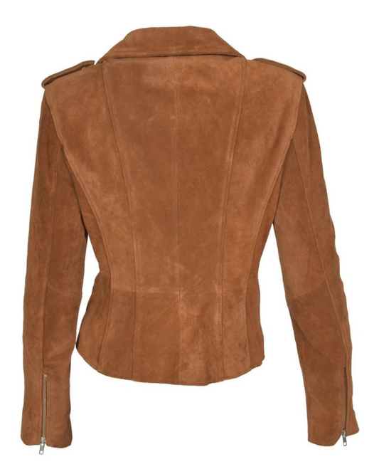 Women's Genuine Lambskin Real Suede Leather Jacket RXWJ0015