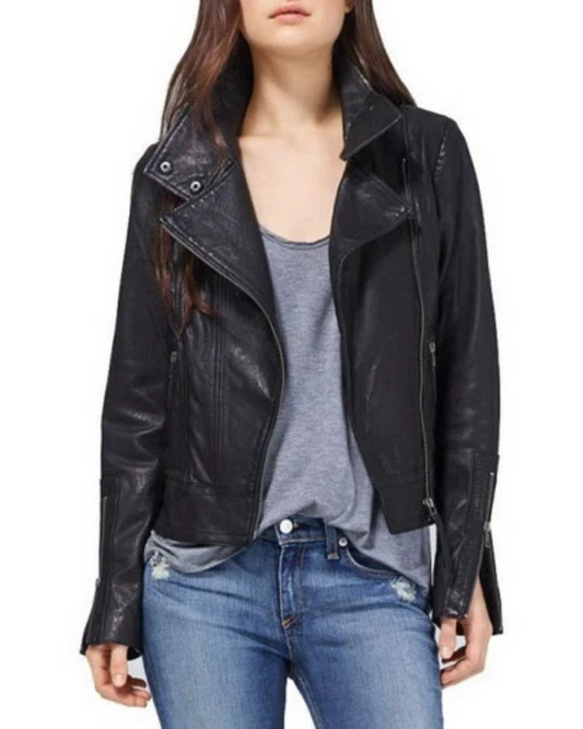 Women's Genuine Lambskin Real Leather Jacket RXWJ007