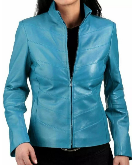 Women's Genuine Lambskin Real Leather Jacket RXWJ0035