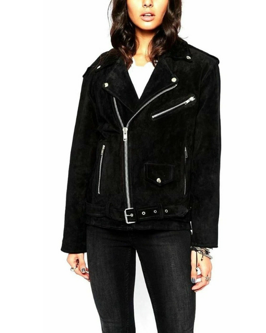 Women's Genuine Lambskin Real Suede Leather Jacket RXWJ0018