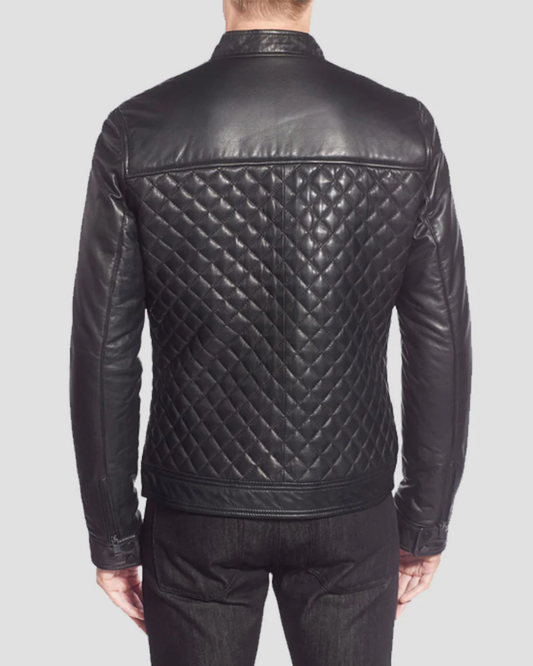Men's Genuine Lambskin Leather Bomber Jacket RXMJ0054