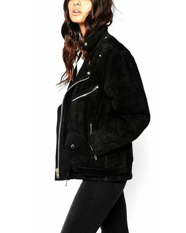 Women's Genuine Lambskin Real Suede Leather Jacket RXWJ0018
