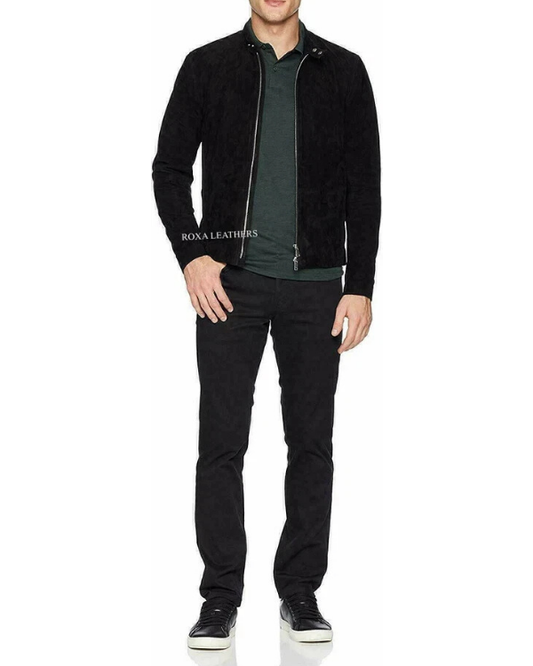 Men's Genuine Lambskin Suede Leather Jacket RXMJ0025