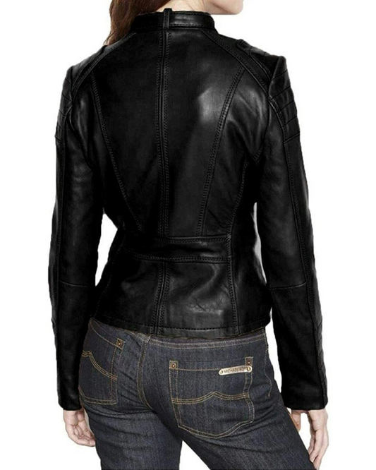 Women's Genuine Lambskin Real Leather Jacket RXWJ0019