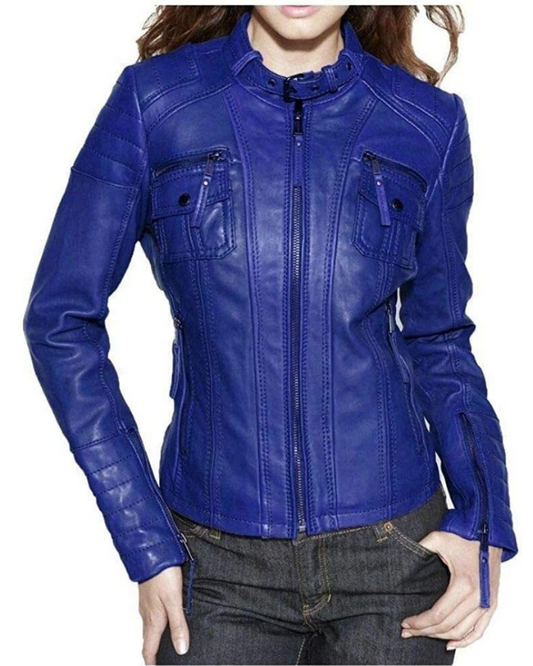 Women's Genuine Lambskin Real Leather Jacket RXWJ0020