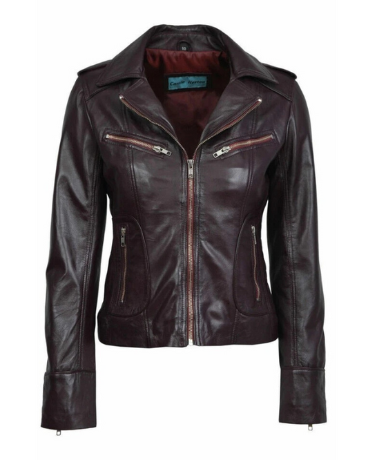Women's Genuine Lambskin Real Leather Jacket RXWJ0027