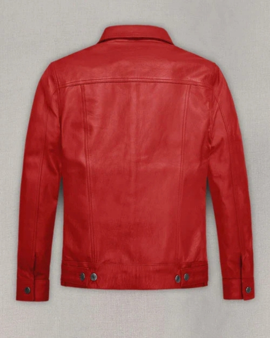 Men's Genuine Lambskin Leather Shirt Jacket RXMJ0057
