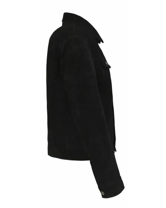 Men's Genuine Lambskin Suede Denim Leather Jacket RXMJ0030