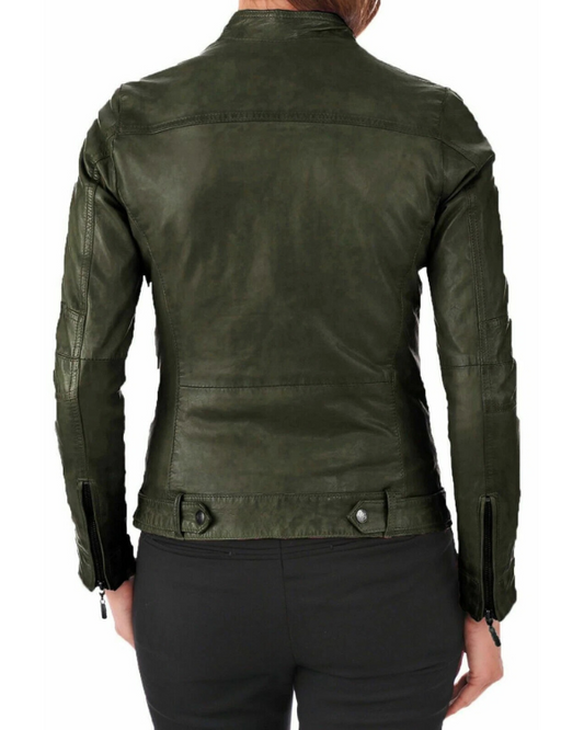 Women's Genuine Lambskin Real Leather Jacket RXWJ0026