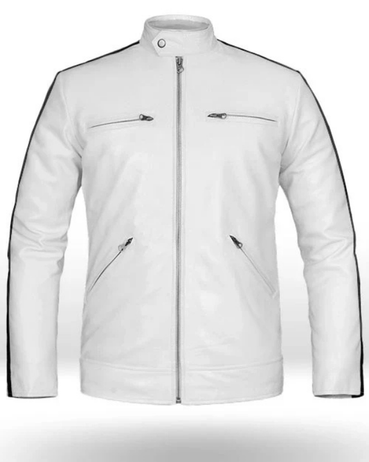 Men's Genuine Lambskin Leather Bomber Jacket RXMJ0059