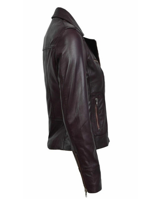 Women's Genuine Lambskin Real Leather Jacket RXWJ0027