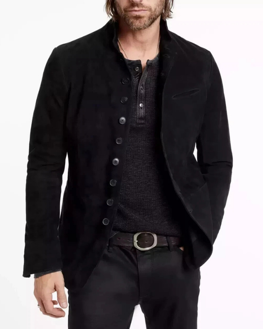 Men's Genuine Lambskin Suede Leather Jacket RXMJ0035