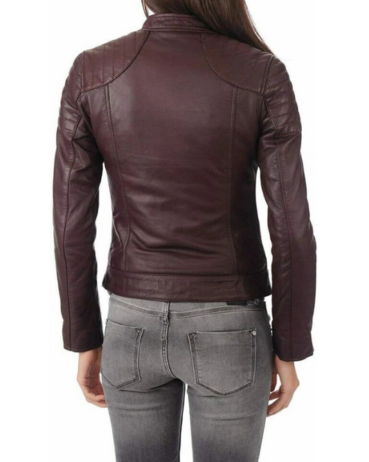Women's Genuine Lambskin Real Leather Jacket RXWJ003