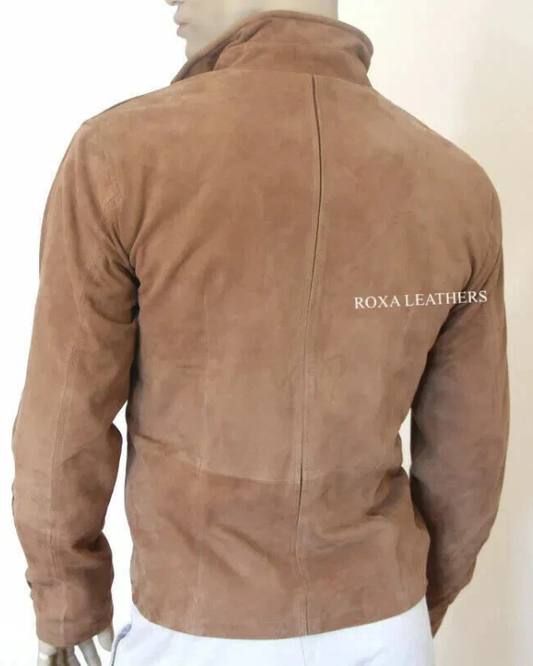 Men's Genuine Lambskin Suede Leather Jacket RXMJ0036