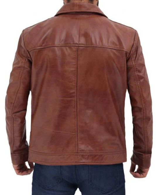 Men's Genuine Lambskin Bomber Leather Jacket RXMJ0064