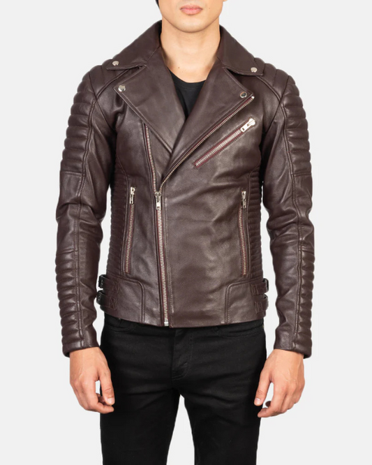 Men's Genuine Lambskin Biker Leather Biker Jacket RXMJ0040
