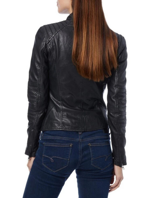 Women's Genuine Lambskin Real Leather Jacket RXWJ004